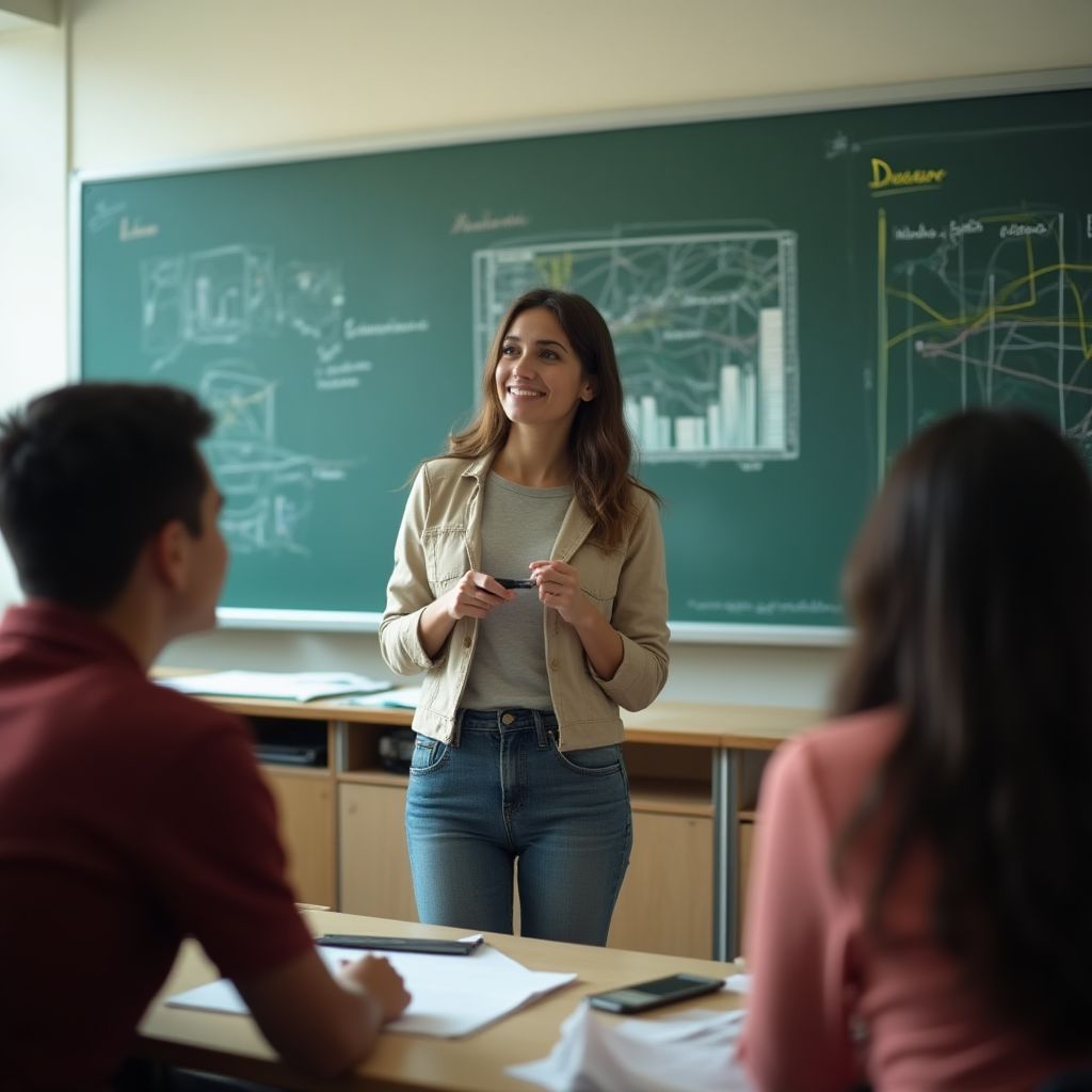 Aula moderna WAHED INVEST estudiantes aprendiendo inversiones