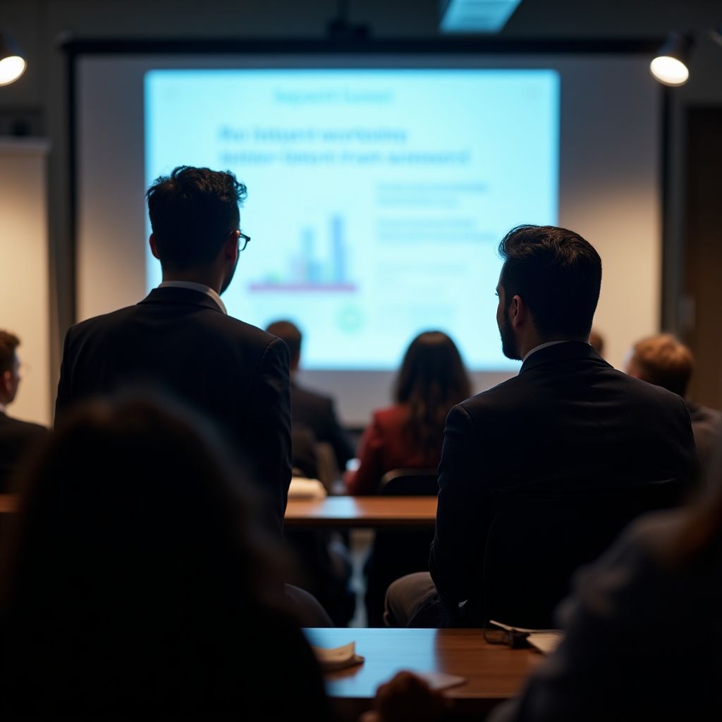 Conferencia inversiones equipo WAHED INVEST presentando